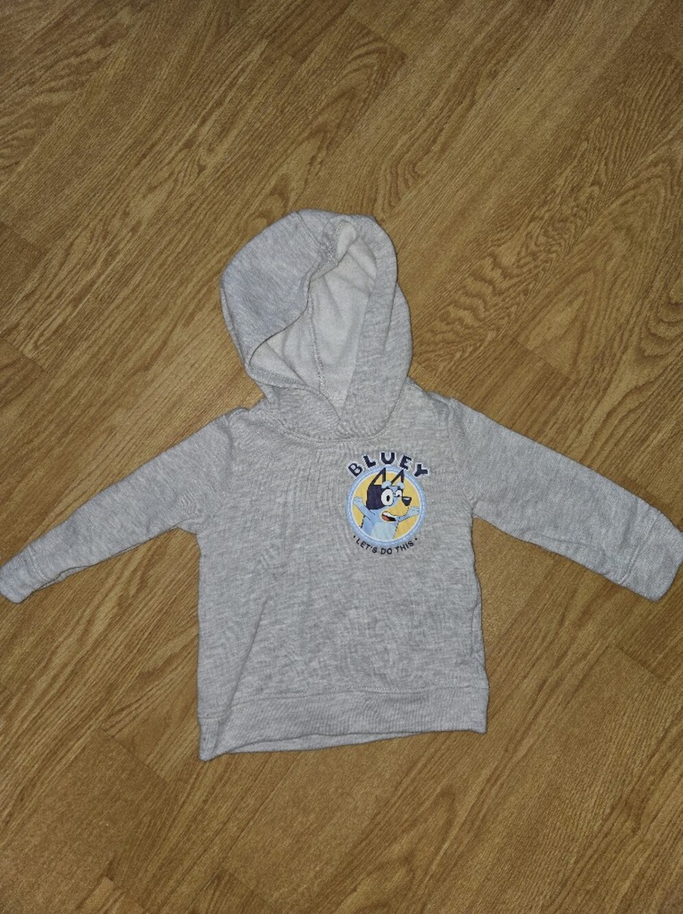 Bluey Baby Sweatshirt Hoodie Unisex Gray 12 - 18 Months